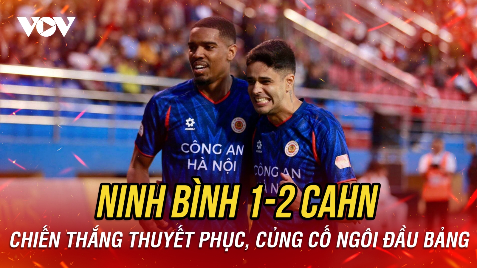 Kết quả vòng 16 V-League: CAHN đánh bại Ninh Bình, củng cố ngôi đầu bảng